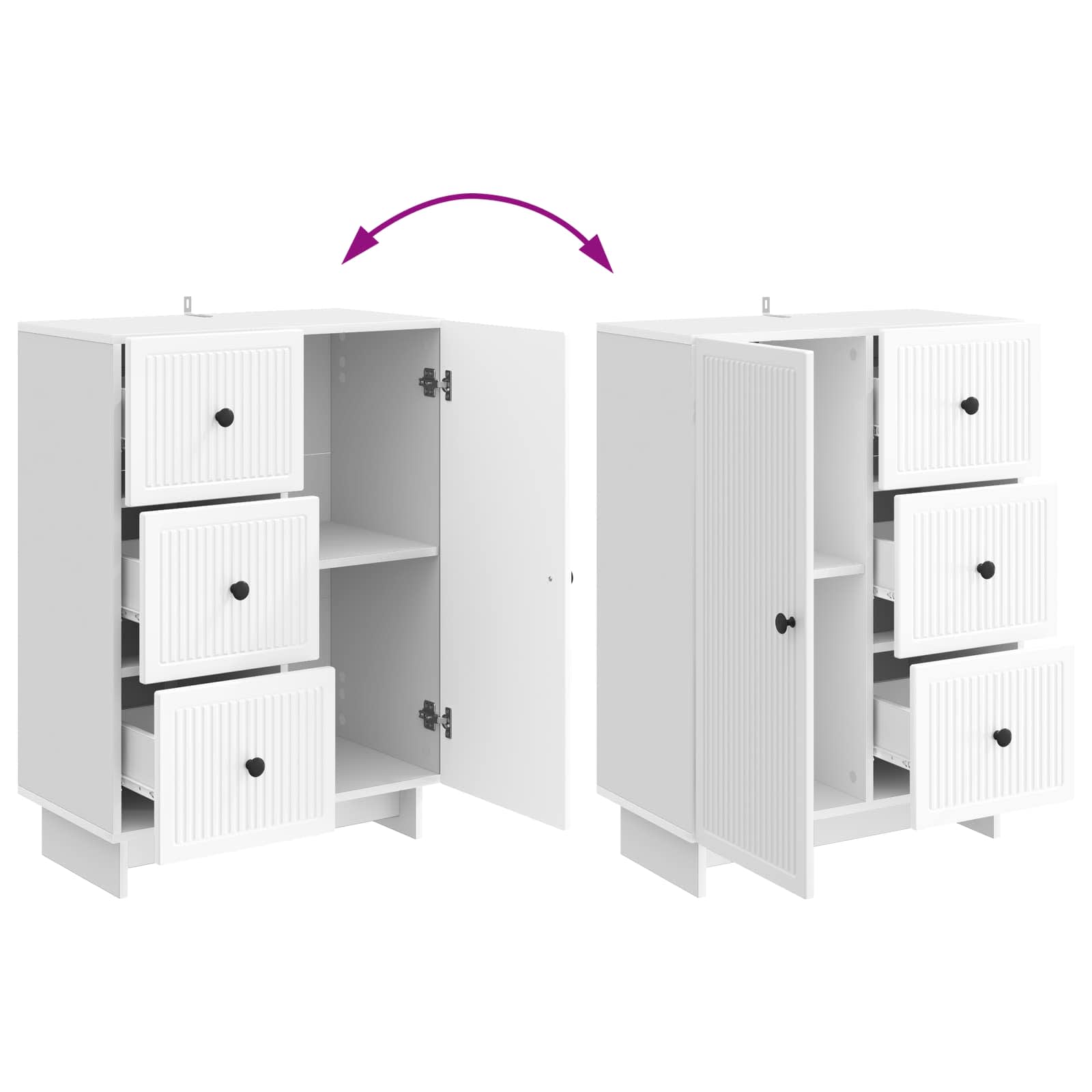 Credenza Bianco Lucido 66 x 34,5 x 90 cm Legno ingegnerizzato | homemem39