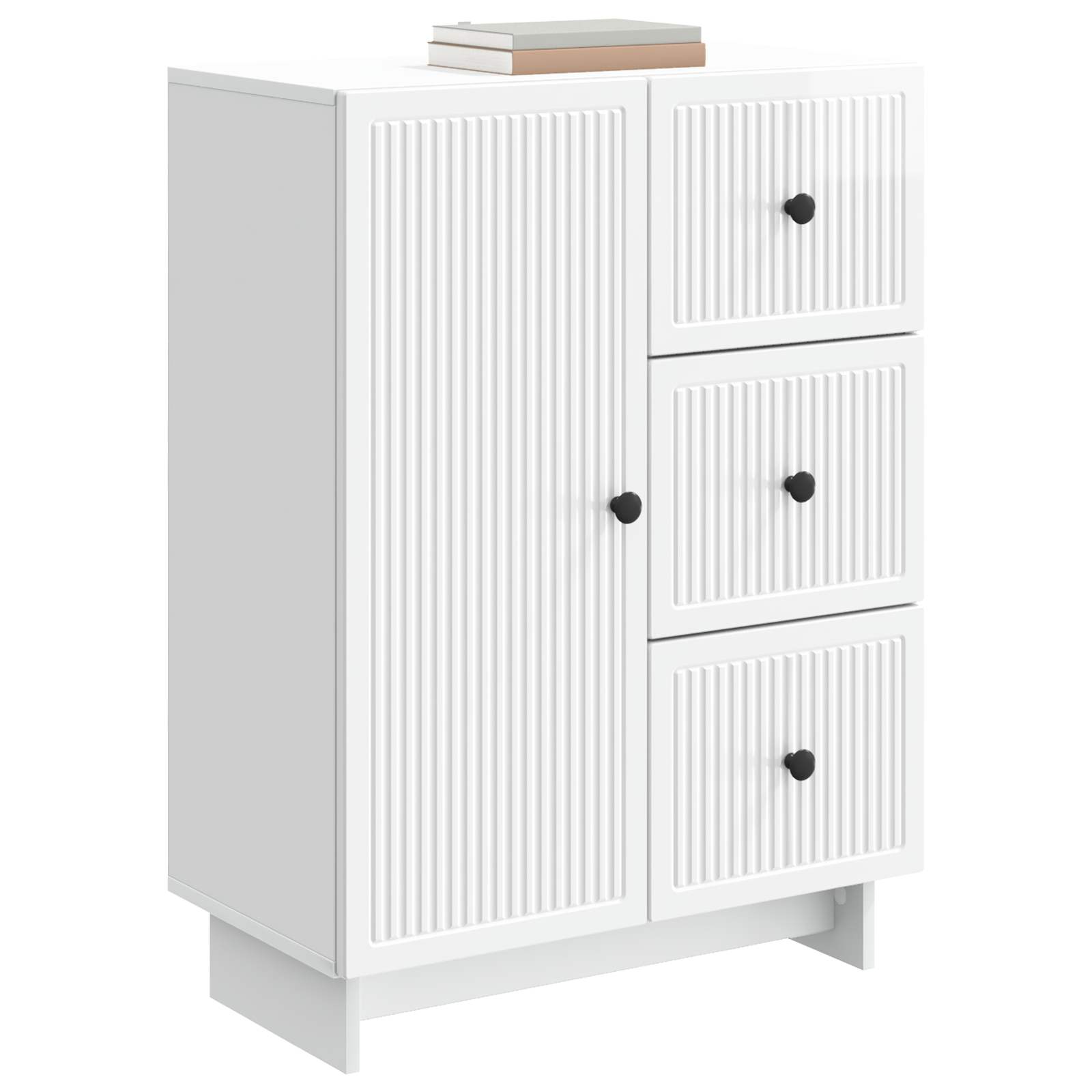 Credenza Bianco Lucido 66 x 34,5 x 90 cm Legno ingegnerizzato | homemem39