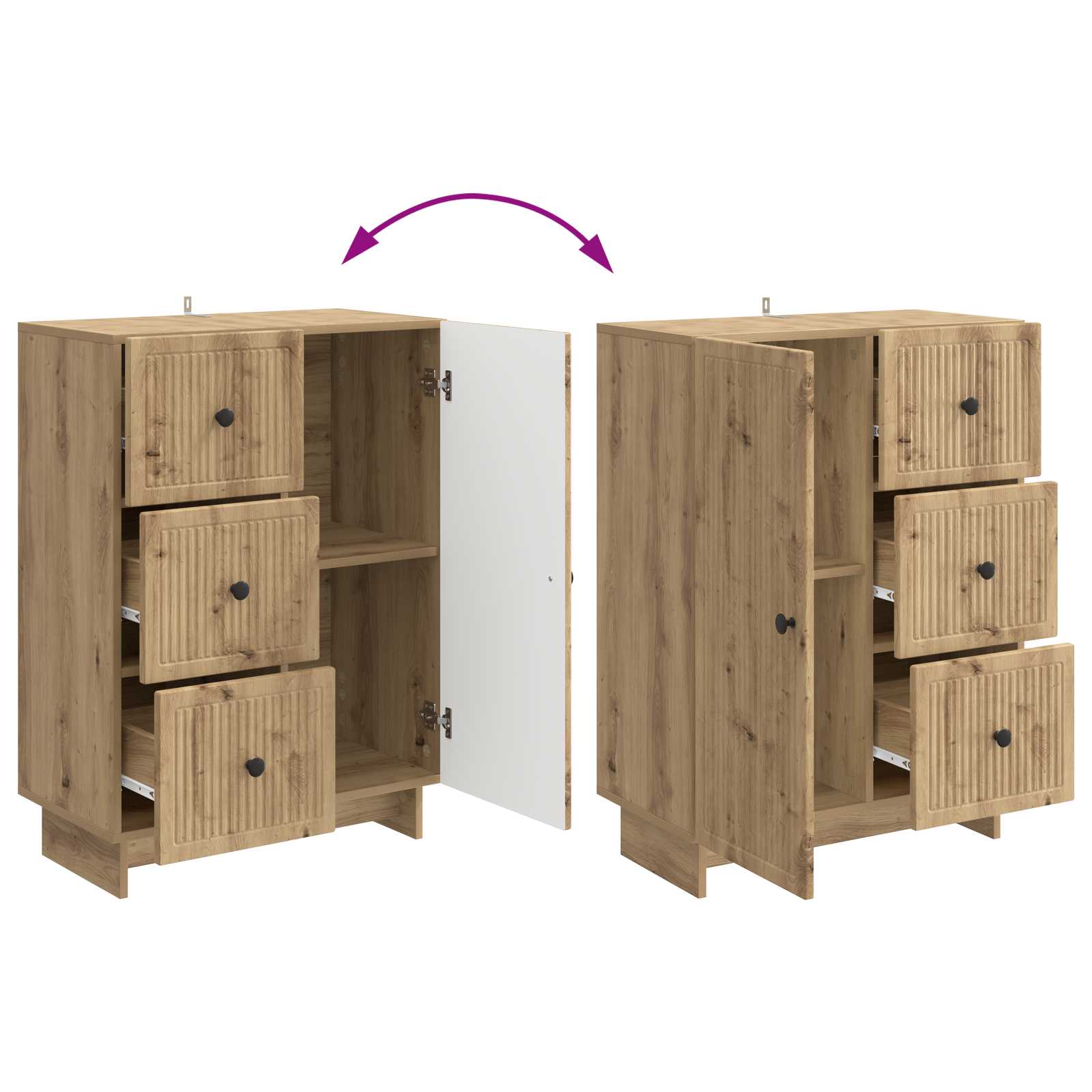 Credenza con cassetto Rovere Artigianale 66 x 34,5 x 90 cm | homemem39