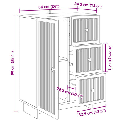 Credenza con cassetto Rovere Artigianale 66 x 34,5 x 90 cm | homemem39