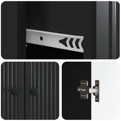 Credenza Nero 66 x 34,5 x 90 cm Legno ingegnerizzato