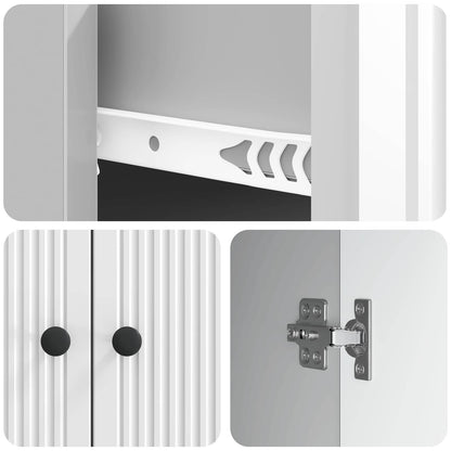 Credenza Bianco Lucido 66 x 34,5 x 90 cm Legno ingegnerizzato