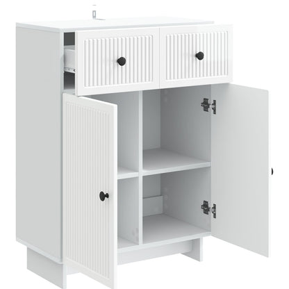 Credenza Bianco Lucido 66 x 34,5 x 90 cm Legno ingegnerizzato | homemem39