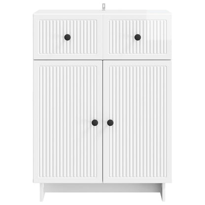 Credenza Bianco Lucido 66 x 34,5 x 90 cm Legno ingegnerizzato | homemem39