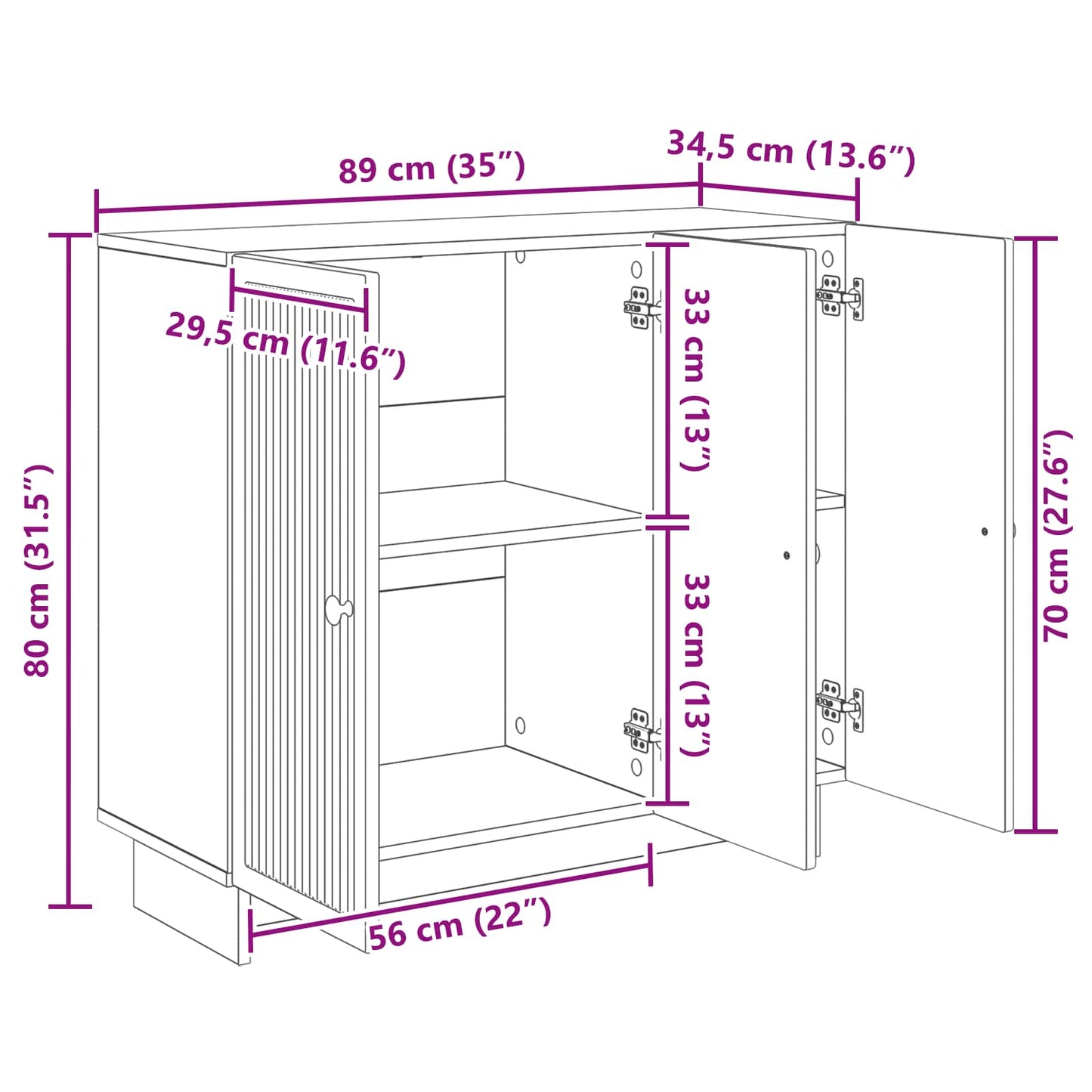 Credenza Rovere Sonoma 89 x 34,5 x 80 cm Legno ingegnerizzato | homemem39
