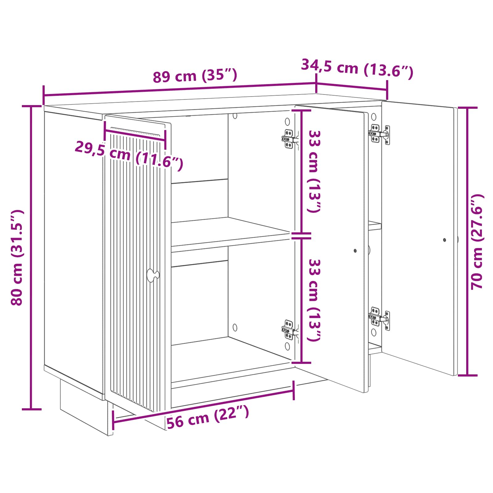 Credenza Rovere Sonoma 89 x 34,5 x 80 cm Legno ingegnerizzato | homemem39