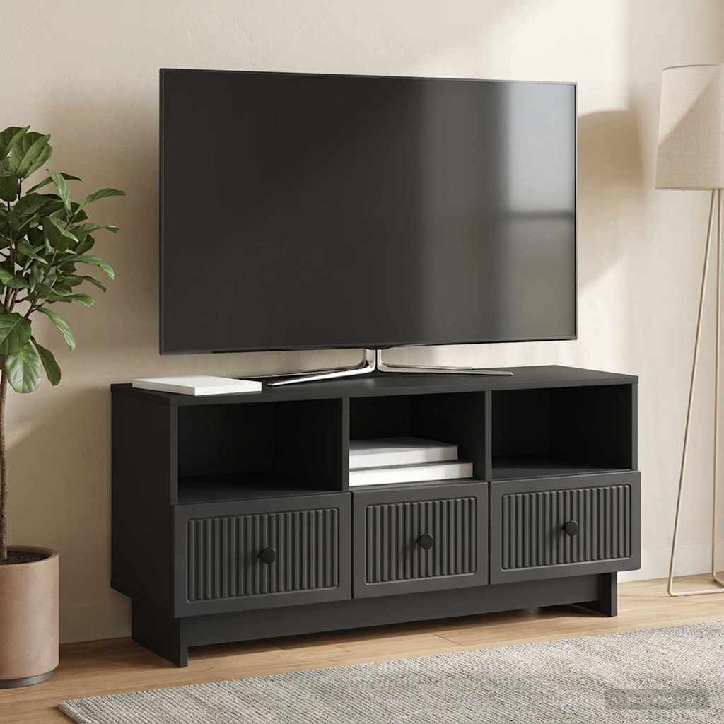 Mobile TV Nero 102 x 34,5 x 50 cm Legno ingegnerizzato