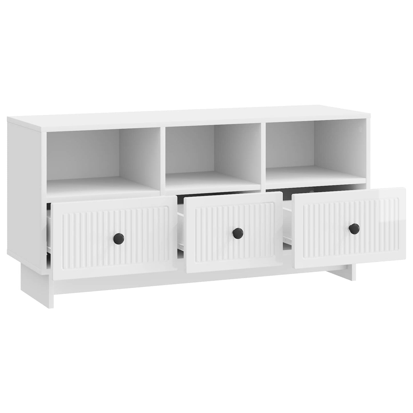 Mobile TV Bianco Lucido 102 x 34,5 x 50 cm Legno ingegnerizzato