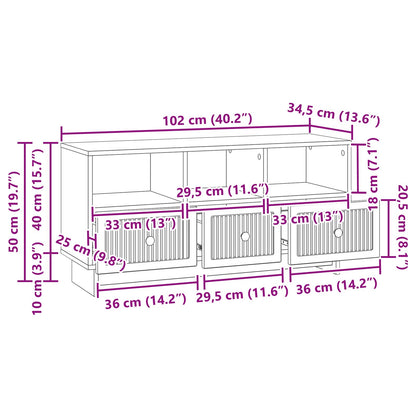 Mobile TV Legno antico 102 x 34,5 x 50 cm Legno ingegnerizzato | homemem39