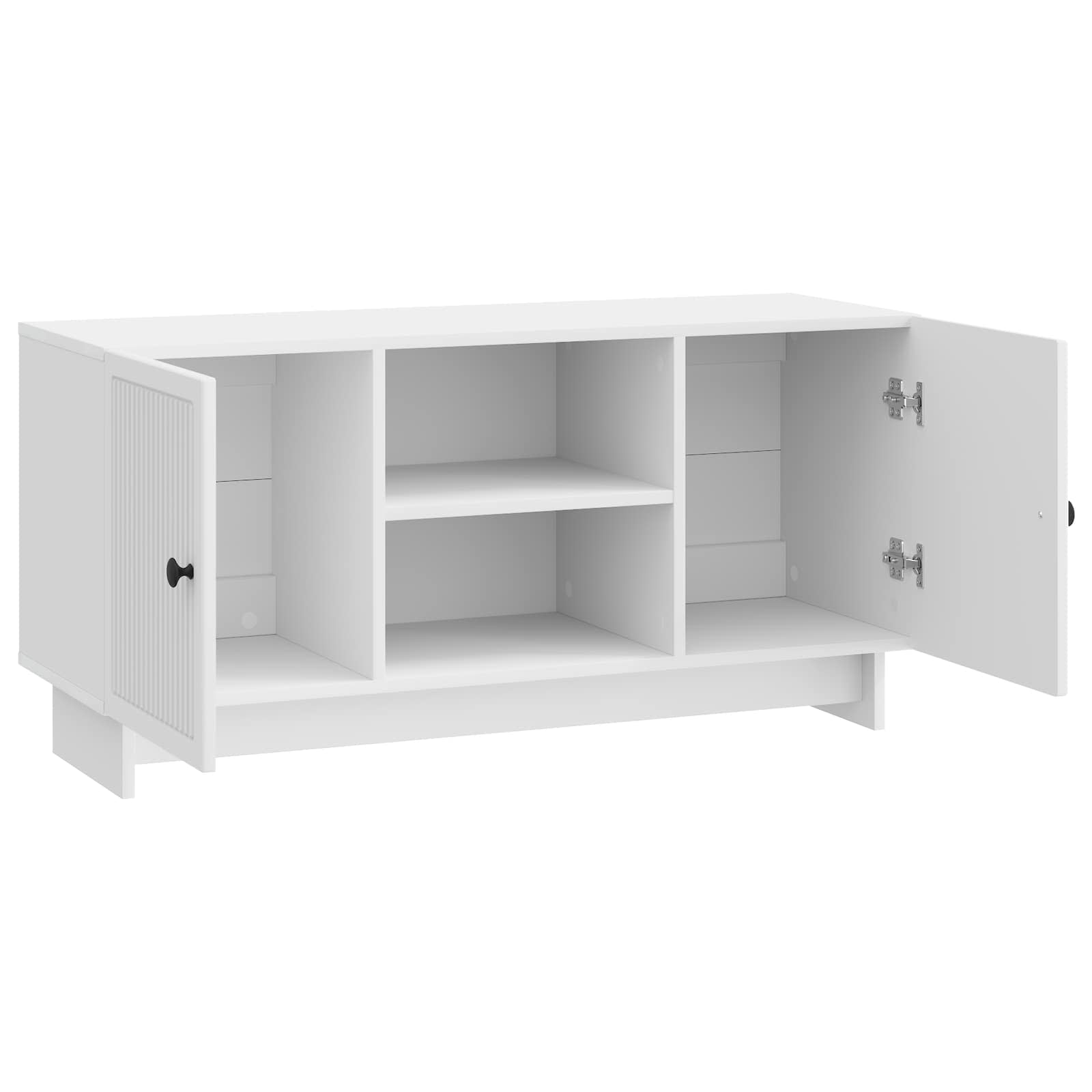 Mobile TV Bianco Lucido 102 x 34,5 x 50 cm Legno multistrato | homemem39
