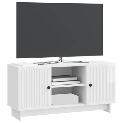 Mobile TV Bianco Lucido 102 x 34,5 x 50 cm Legno multistrato | homemem39