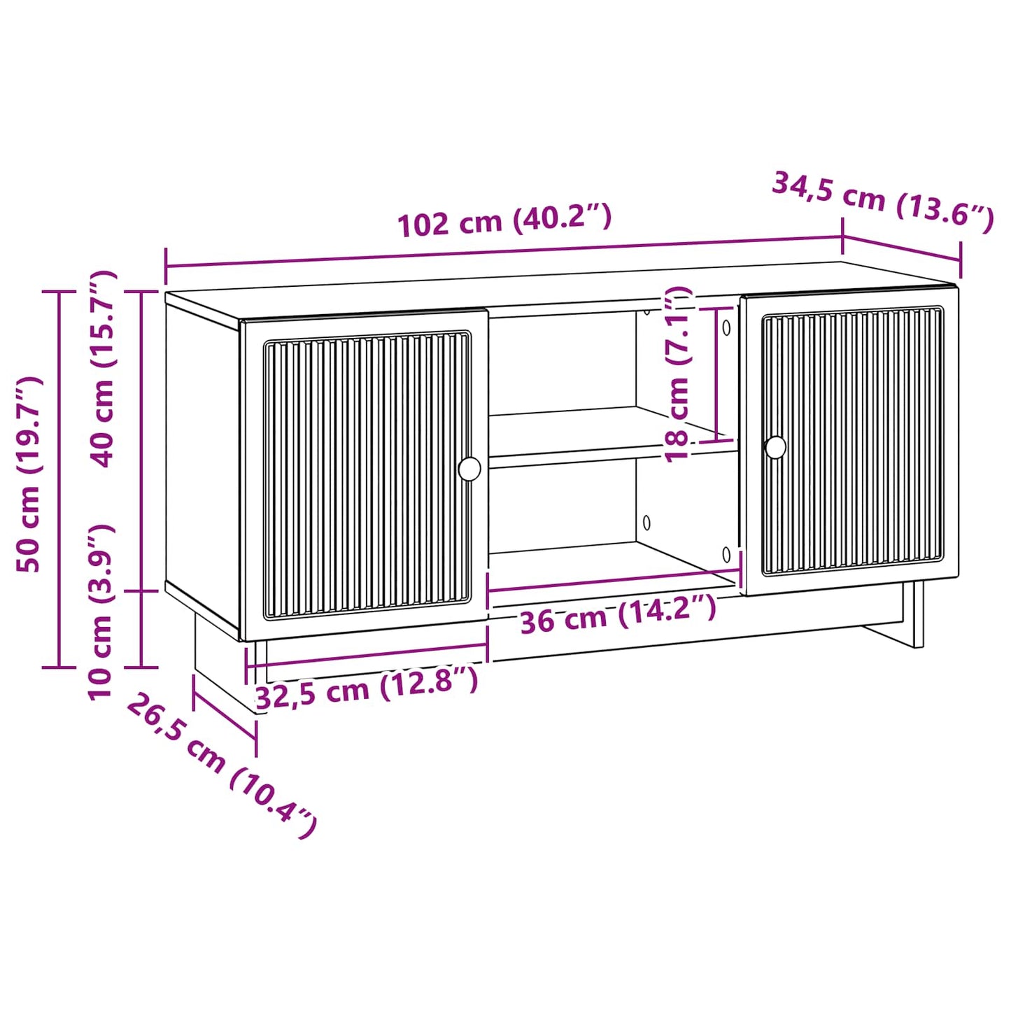 Mobile TV Bianco Lucido 102 x 34,5 x 50 cm Legno multistrato | homemem39