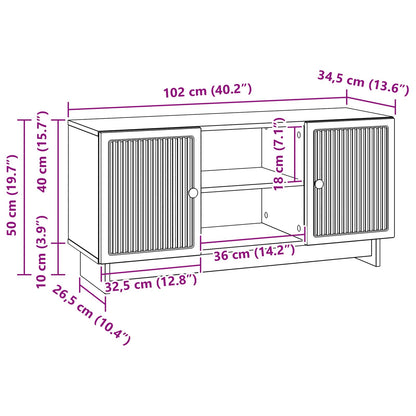 Mobile TV Legno vecchio 102 x 34,5 x 50 cm Legno multistrato | homemem39