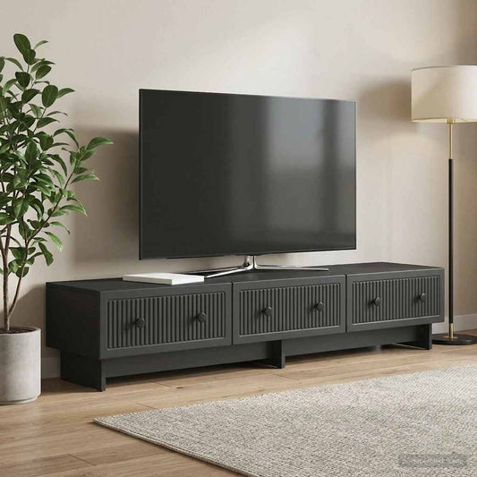 Mobile TV Nero 147 x 34,5 x 30 cm Legno ingegnerizzato