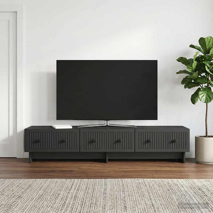 Mobile TV Nero 147 x 34,5 x 30 cm Legno ingegnerizzato