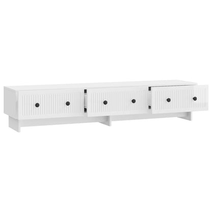 Mobile TV Bianco Lucido 147 x 34,5 x 30 cm Legno ingegnerizzato