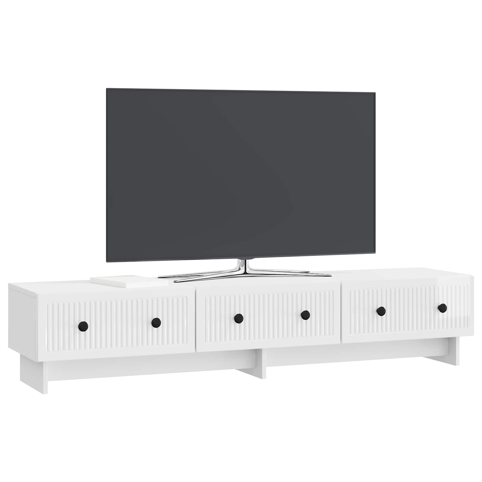 Mobile TV Bianco Lucido 147 x 34,5 x 30 cm Legno ingegnerizzato | homemem39