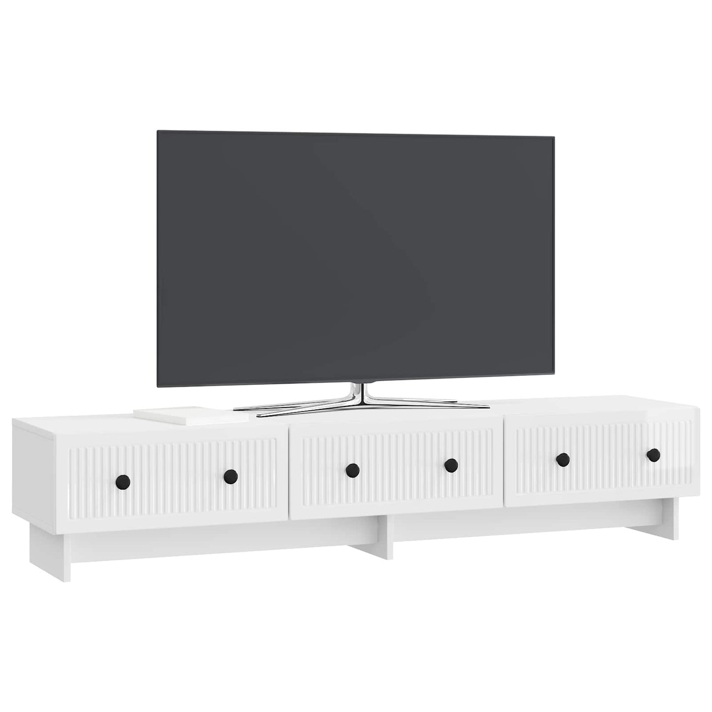 Mobile TV Bianco Lucido 147 x 34,5 x 30 cm Legno ingegnerizzato