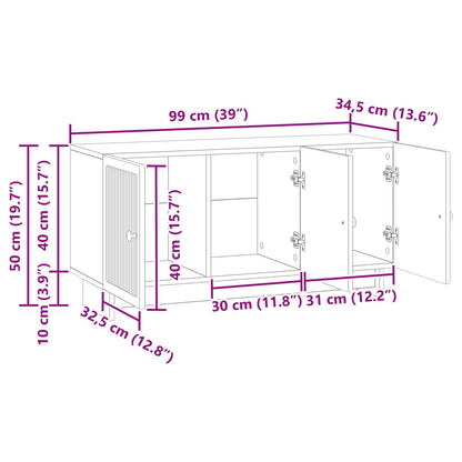 Mobile TV Grigio Cemento 99 x 34,5 x 50 cm Legno ingegnerizzato | homemem39