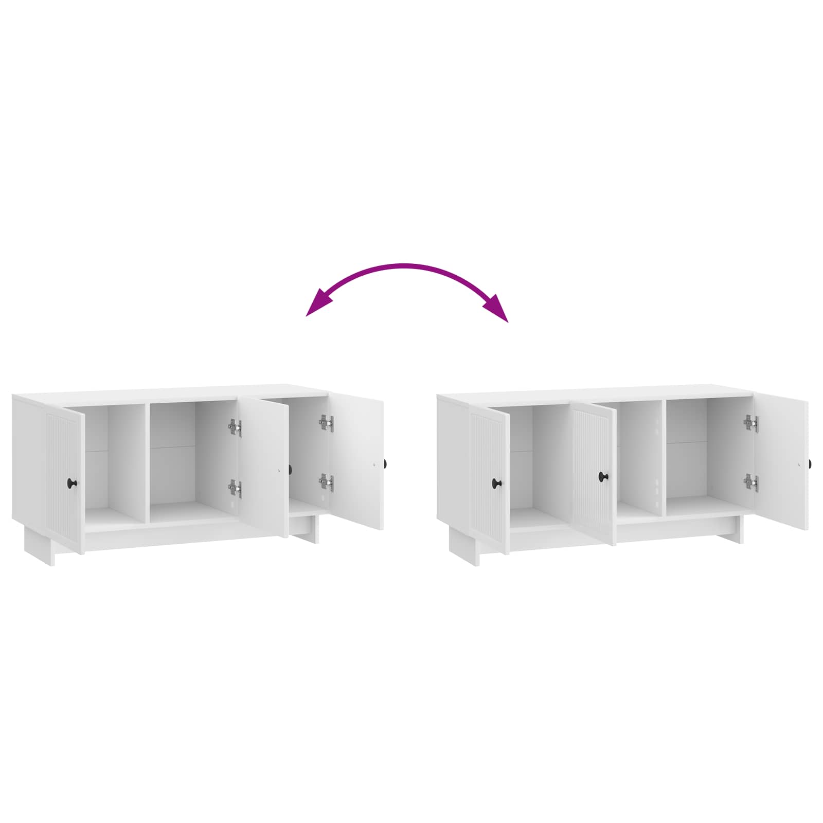 Mobile TV Bianco Lucido 99 x 34,5 x 50 cm Legno ingegnerizzato | homemem39