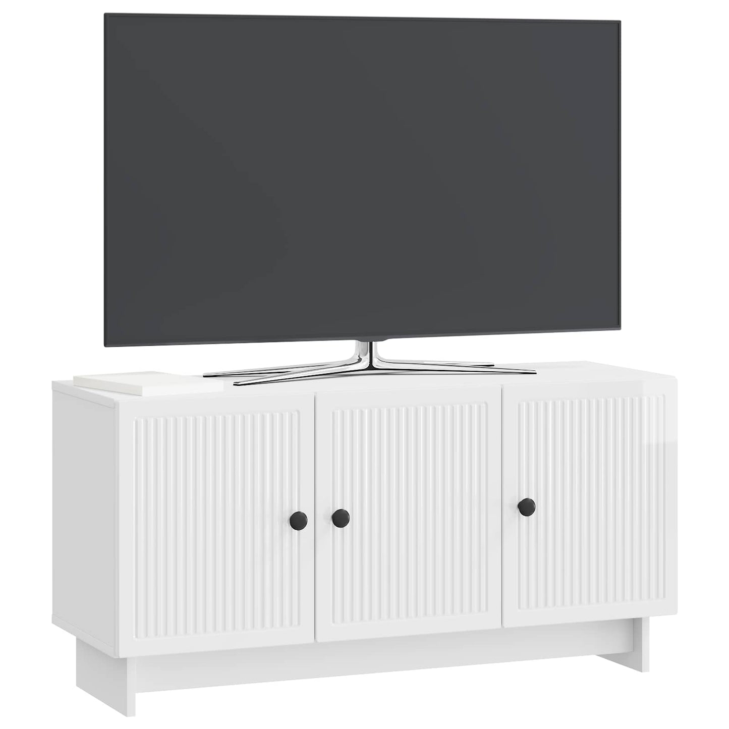 Mobile TV Bianco Lucido 99 x 34,5 x 50 cm Legno ingegnerizzato | homemem39