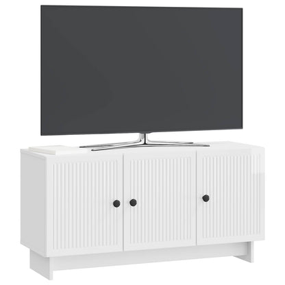 Mobile TV Bianco Lucido 99 x 34,5 x 50 cm Legno ingegnerizzato