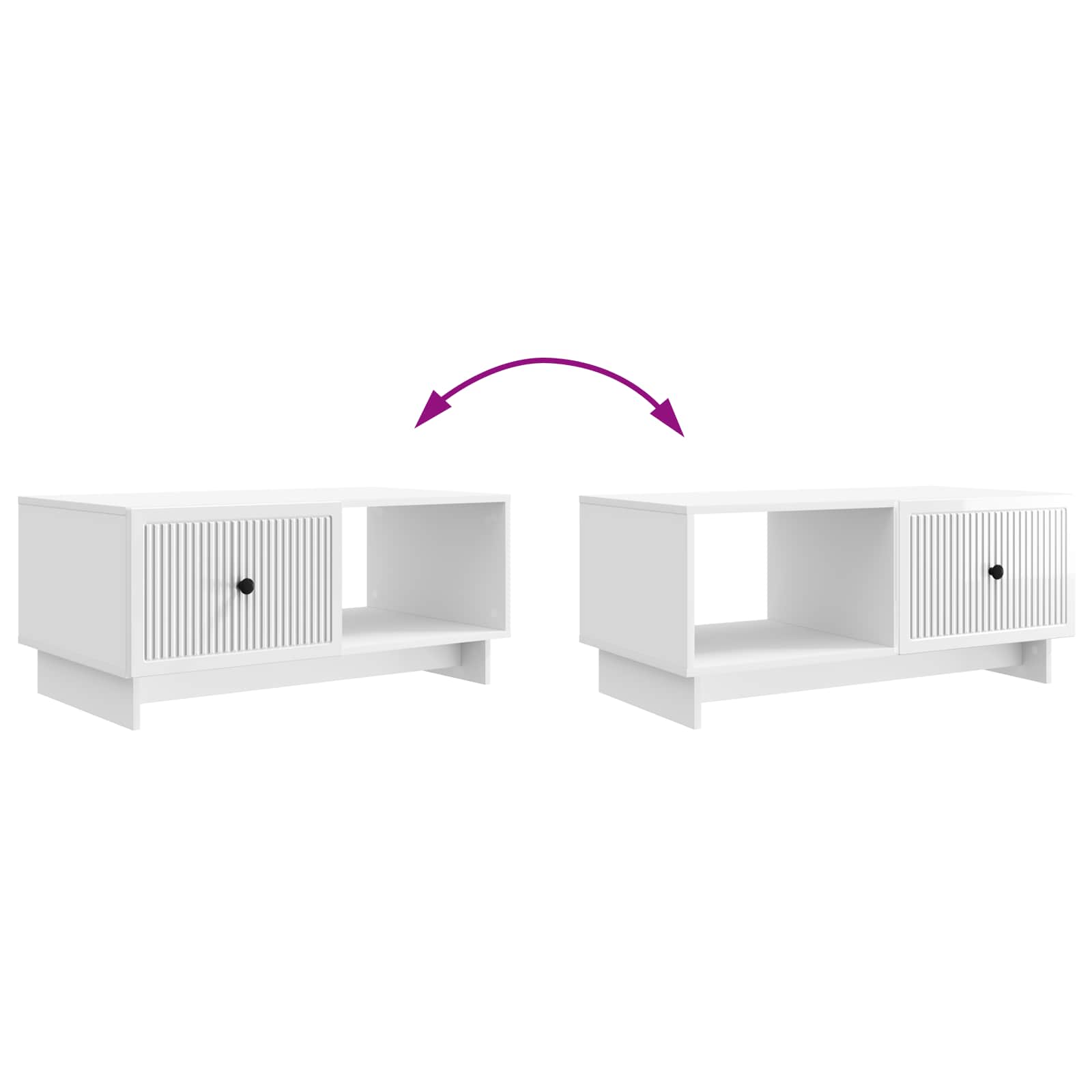 Tavolino da salotto Bianco Lucido 90 x 50 x 40 cm | homemem39