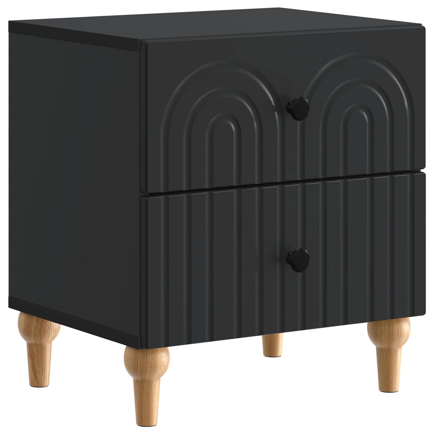 Armadio da Notte con cassetto 2 pcs Nero 43 x 34,5 x 48 cm | homemem39
