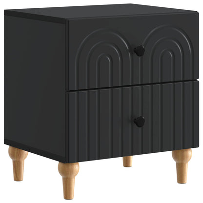 Armadio da Notte con cassetto 2 pcs Nero 43 x 34,5 x 48 cm | homemem39