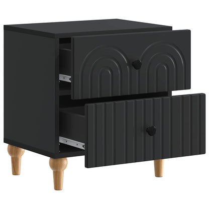 Armadio da Notte con cassetto 2 pcs Nero 43 x 34,5 x 48 cm | homemem39