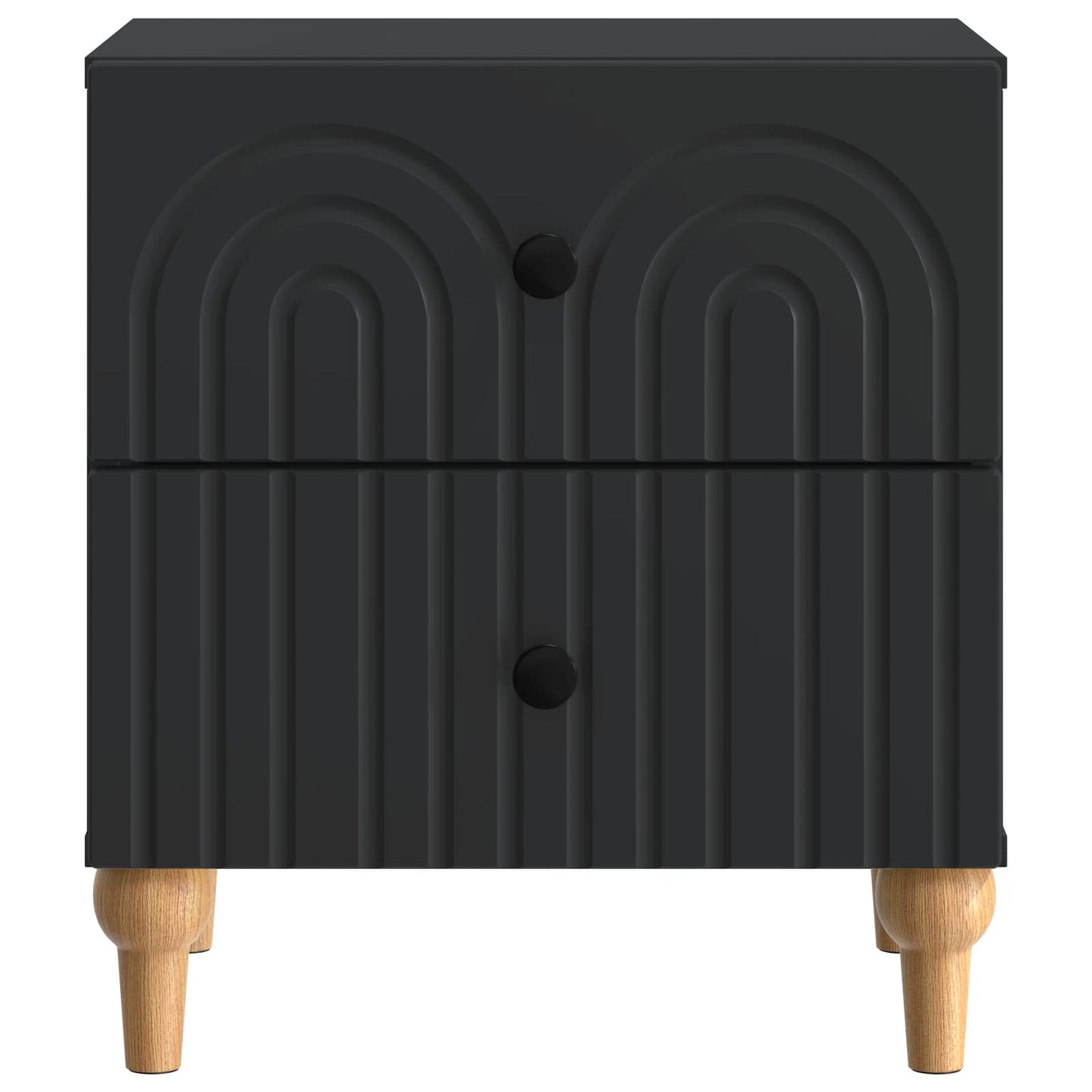 Armadio da Notte con cassetto 2 pcs Nero 43 x 34,5 x 48 cm | homemem39