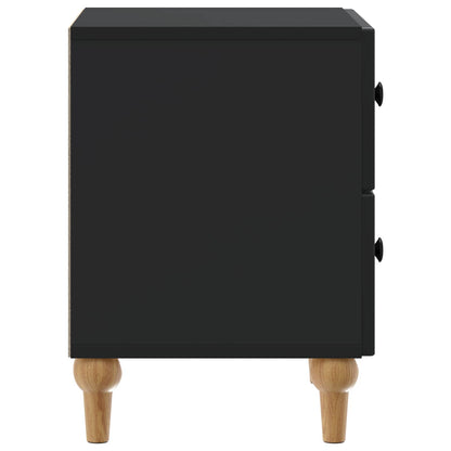 Armadio da Notte con cassetto 2 pcs Nero 43 x 34,5 x 48 cm | homemem39