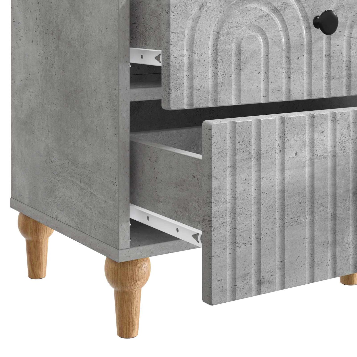 Armadio da Notte 2 pcs Grigio Cemento 43 x 34,5 x 48 cm | homemem39