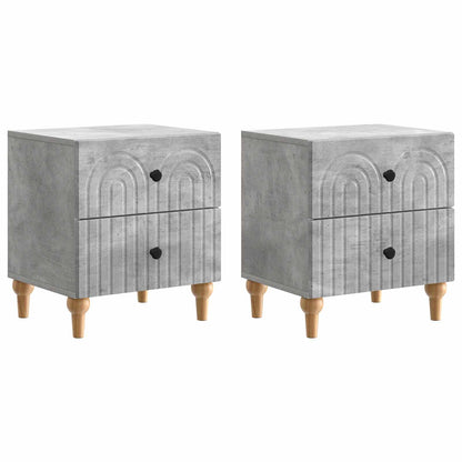 Armadio da Notte 2 pcs Grigio Cemento 43 x 34,5 x 48 cm