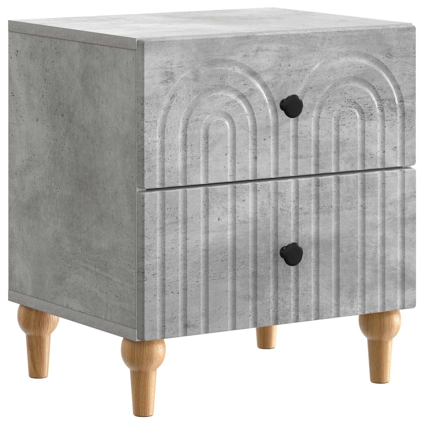 Armadio da Notte 2 pcs Grigio Cemento 43 x 34,5 x 48 cm | homemem39