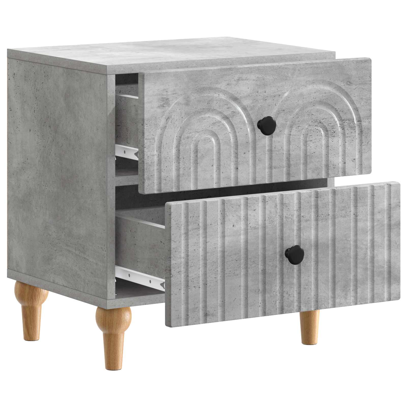 Armadio da Notte 2 pcs Grigio Cemento 43 x 34,5 x 48 cm | homemem39
