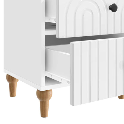 Armadio da Notte con cassetto Bianco Lucido 43 x 34,5 x 48 cm | homemem39