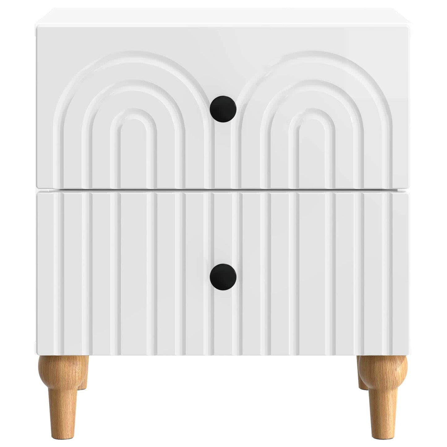 Armadio da Notte con cassetto Bianco Lucido 43 x 34,5 x 48 cm | homemem39