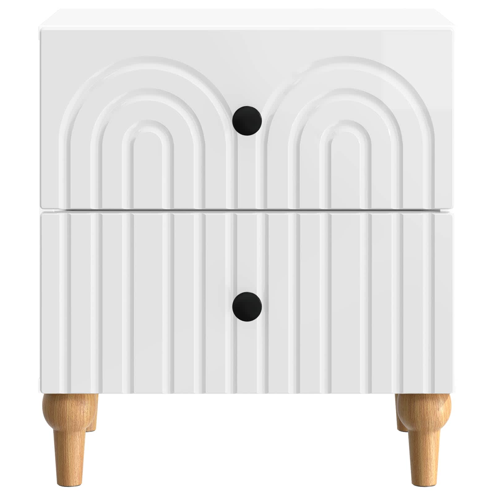Armadio da Notte 2 pcs Bianco Lucido 43 x 34,5 x 48 cm | homemem39