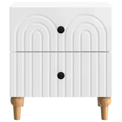 Armadio da Notte 2 pcs Bianco Lucido 43 x 34,5 x 48 cm | homemem39