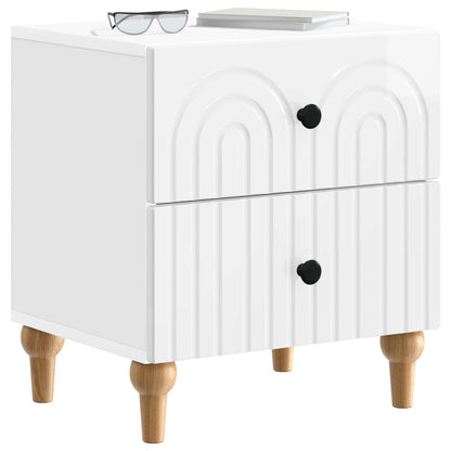 Armadio da Notte 2 pcs Bianco Lucido 43 x 34,5 x 48 cm | homemem39