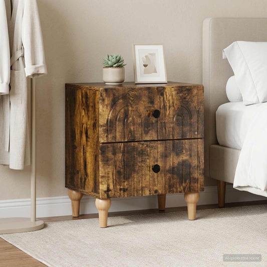 Armadio da Notte 2 pz Rovere Fumo 43 x 34,5 x 48 cm