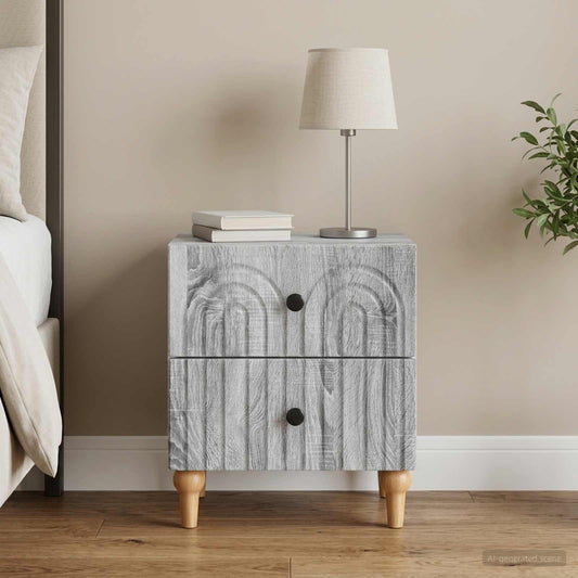 Armadio da Notte con cassetto Grigio Sonoma 43 x 34,5 x 48 cm