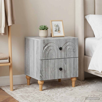 Armadio da Notte 2 pz Grigio Sonoma 43 x 34,5 x 48 cm