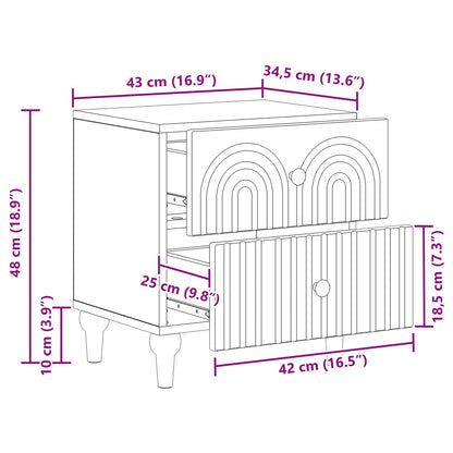 Armadio da Notte con cassetto Legno antico 43 x 34,5 x 48 cm | homemem39