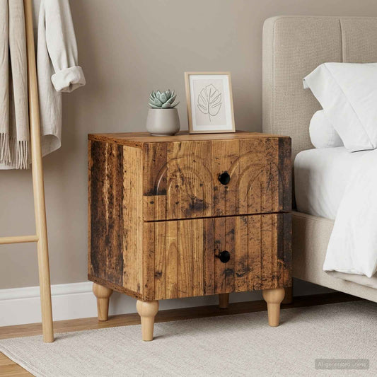 Armadio da Notte 2 pz Legno antico 43 x 34,5 x 48 cm