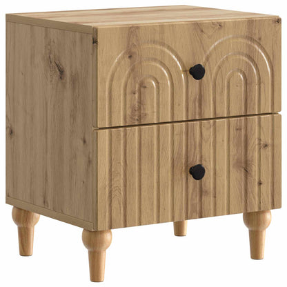 Armadio da Notte 2 pcs Rovere Artigianale 43 x 34,5 x 48 cm | homemem39