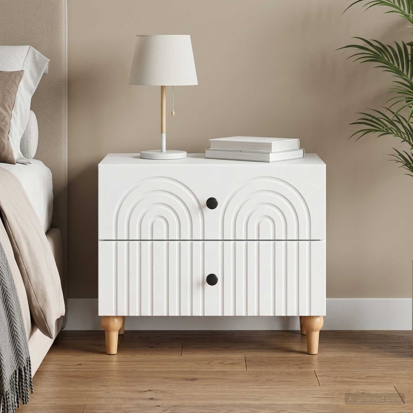 Armadio da Notte Bianco 62 x 34,5 x 48 cm Legno ingegnerizzato | homemem39