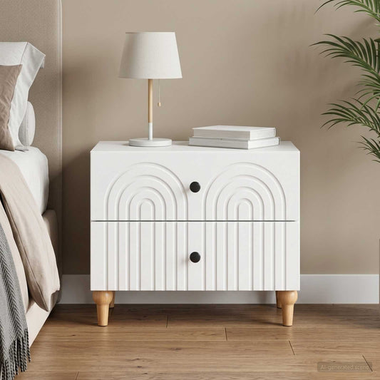 Armadio da Notte Bianco 62 x 34,5 x 48 cm Legno ingegnerizzato | homemem39