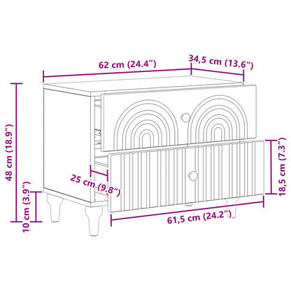 Armadio da Notte Bianco 62 x 34,5 x 48 cm Legno ingegnerizzato | homemem39